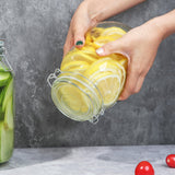 1 Jarrón de vidrio hermético con tapa, ideal para fermentación, conservación, encurtido y almacenamiento, con boca ancha, para el hogar y la cocina.