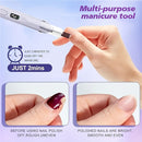 Juego de manicura eléctrica portátil con lámpara de uñas LED - Herramienta de manicura y eliminación de esmalte de uñas multiusos, incluye varios taladros y piezas de uñas, hipoalergénico, batería de litio recargable, ideal para el hogar, la oficina, los