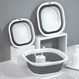 1pc Bañera Plegable Portátil para Spa de Pies - Tubería de Plástico PP Compacta para Hogar, Dormitorio y Baño - Ligera, Duradera y Fácil de Almacenar, Diseño Moderno y Estanteado, Construcción Robusta, Material Fácil de Limpiar, Ideal para Espacios Peque