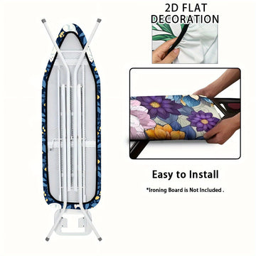 Accesorio de Planchado Decorativo 2D, Funda para Tabla de Planchar con Diseño de Gatos y Borde Elástico - Tamaño Estándar, Ideal para el Hogar o Regalo para Amantes del Artesanato, Accesorios para Lavandería, 1 Unidad (Tabla no Incluida), 2D Plano