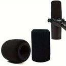 2 piezas de parabrisas de micrófono para Shure SM7B, cubierta de espuma de conector XLR, filtro antipop de reducción de ruido, accesorios de micrófono, negro, sin batería requerida para Shure SM7B