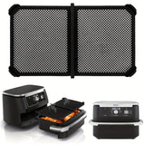 1 pieza de cubierta reutilizable para freidora de silicona contra salpicaduras, placa plegable negra para modelo Ninja AF500, diseño de malla plegable para evitar salpicaduras de aceite, ideal para cocinar y asar, protege eficazmente herramientas de horn