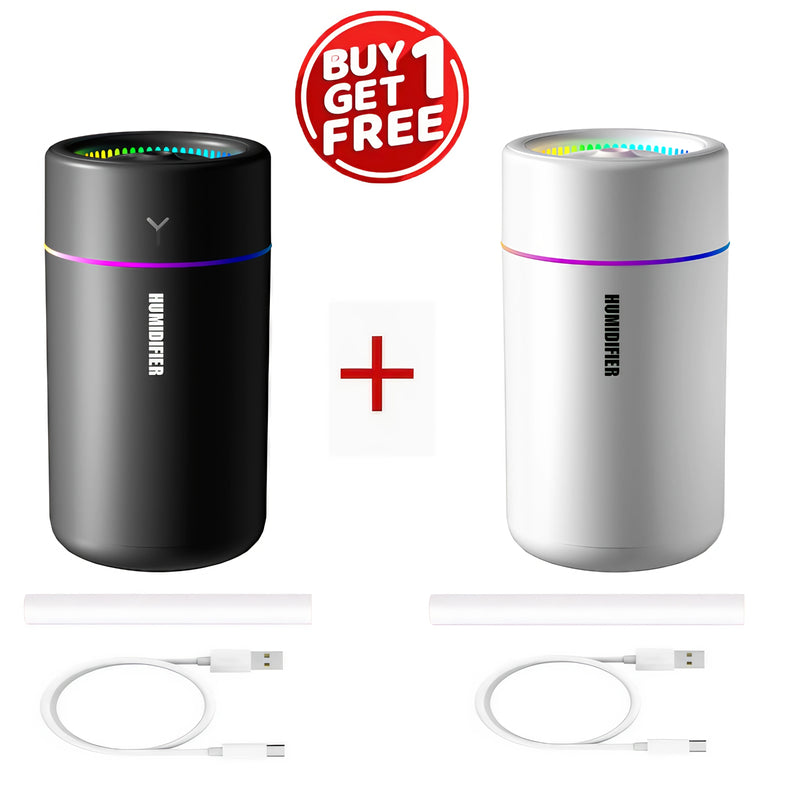 2 humidificadores de niebla fría, sin batería, con luz nocturna, alimentados por USB, ideales para familias, dormitorios, salas, oficinas y autos