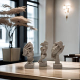 Conjunto de 3 piezas de decoración de escritorio abstracta y creativa, adecuado para decoración multifuncional interior y exterior, mostrador de oficina, decoración de estantería de estudio y hogar