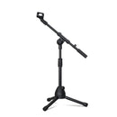 Soporte de micrófono de trípode portátil ajustable, construcción de hierro, negro, diseño de abrazadera versátil para tom de piso, guitarra, erhu, violín de cabeza de caballo y más, sin necesidad de energía.