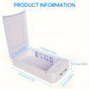 Estuche Organizador de Uñas con Luz Azul USB - Estación Portátil para Manicura en Casa, Diseño Fácil de Limpiar y Sin Batería Necesaria (), Caja Compacta de Plástico Duradero
