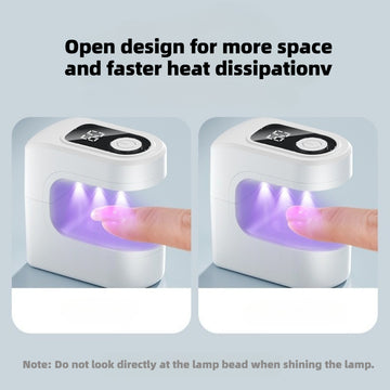 Lámpara de uñas LED mini portátil con pantalla digital y recarga USB - Diseño compacto para el hogar, salón, viajes - Disipación de calor rápida, lámpara de uñas y gel para principiantes, lámpara de uñas, equipo de salón, herramienta de belleza moderna,