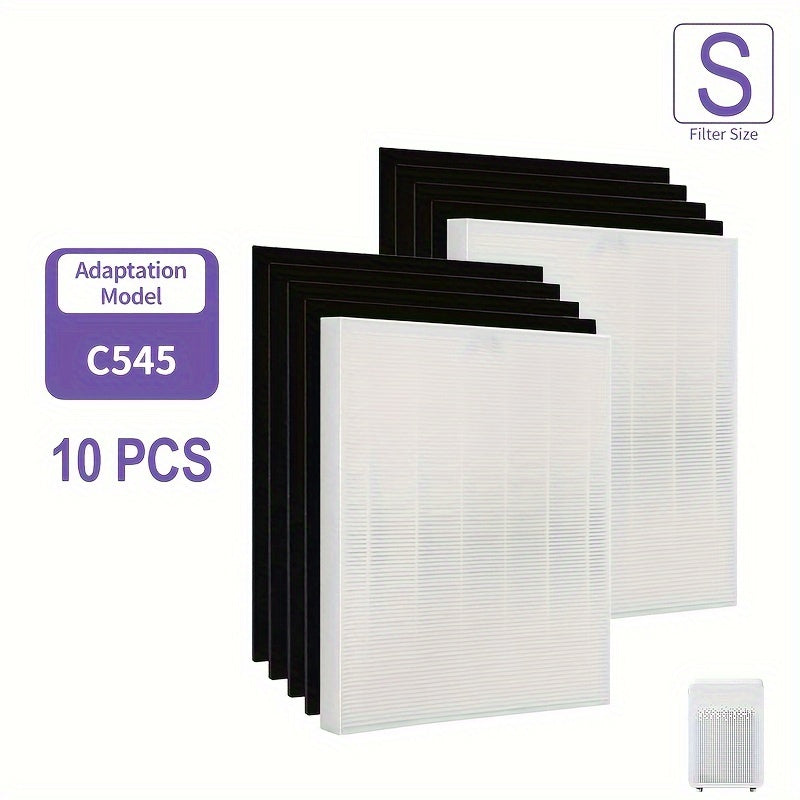 Filtros de Repuesto para Purificador de Aire TOPWELL C545 - 2 Verdaderos HEPA & 8 Pre-filtros de Carbón Activado, Compatibles con los Modelos Winix C545 B151 P150 9300, Números de Pieza 1712-0096-00 & 2522-0058-00