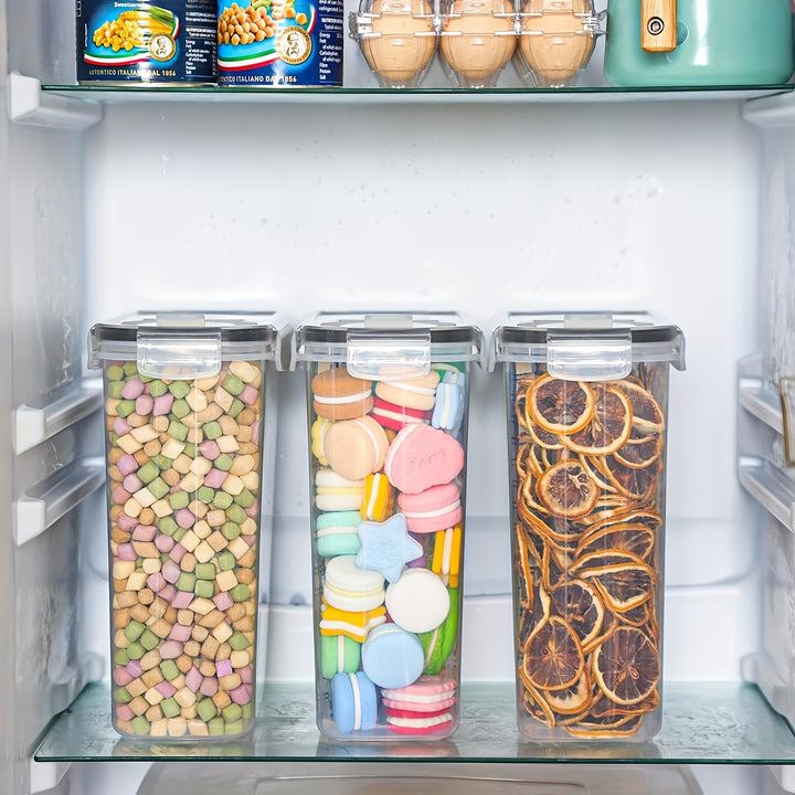 2/3/4 piezas, juego de contenedores de almacenamiento de cereales, grandes, herméticos, para almacenamiento de alimentos en la cocina y la despensa, juego de contenedores de almacenamiento de cereales para crujir, sin BPA, dispensadores, THELiFE