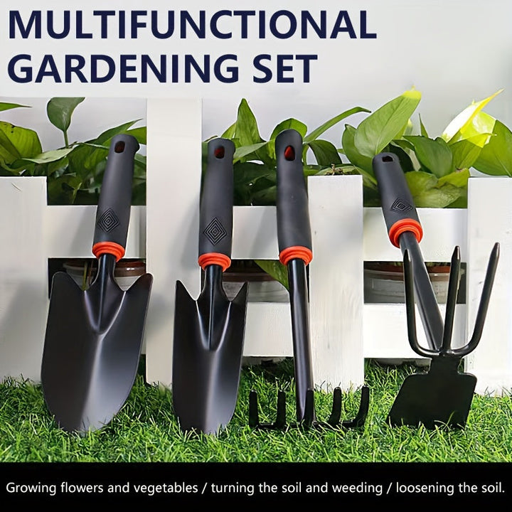 Herramientas de Jardinería Pala Exterior, Pala Pequeña para Plantar Flores, Rastrillo de Cinco Dientes, Rastrillo de Doble Cabeza, Juego de Herramientas para Plantar Verduras