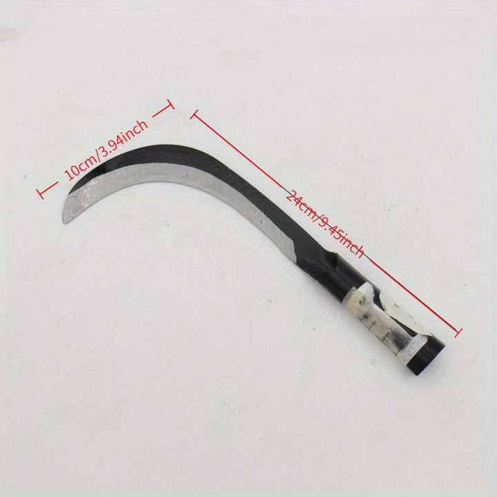 Navaja de Mango Largo con Hoja de Sauce Navaja de Plátano de Mango Largo Cuchillo para Cortar Pegamento Herramientas Agrícolas Hogareñas Hoz Navaja de Campo Escudo de Agricultura de Acero al Carbono con Mango Largo y Hoja Curva - Herramienta Duradera de