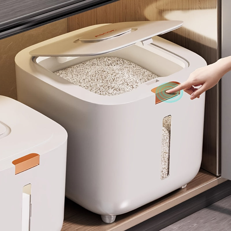Contenedor Hermético de Alimentos 4.54KG/9.07KG - A Prueba de Humedad e Insectos, Dispensador Fácil con Medidor, Ideal para Arroz, Granos, Azúcar y Comida para Mascotas | Uso en Cocina, Hogar y Comercial | Contenedores de Plástico Duraderos Modernos
