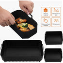 3 piezas de bandeja para freidora de aire, adecuada para freidora de aire Ninja AF500, bandeja de silicona para hornear, bandeja de silicona resistente al calor, bandeja de silicona reutilizable, bandeja de silicona antiadherente, segura para contacto co