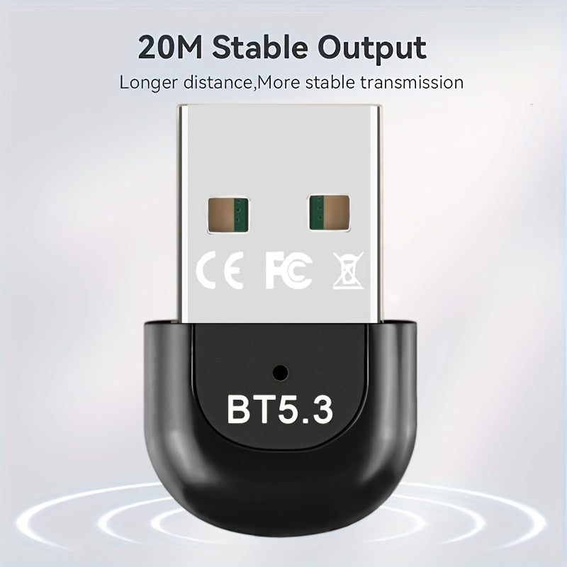 Adaptador inalámbrico USB 5.3 para PC, receptor de perro cifrado inalámbrico USB, compatible con laptops/auriculares/teclados/mouse hablantes, Windows 11/10/8.1, enchufa y juega, compatible automático hacia abajo con dispositivos 3.0/4.0/5.0/5.1