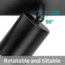 1 pieza de luz de techo LED con 2 bombillas, luz de techo LED giratoria GU10, barra de luces de techo moderno negro para cocina, dormitorio, sala de estar (bombilla no incluida)