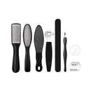 Conjunto de pedicura de alta calidad y multiusos para manos y pies, 8 piezas, molinillo de piel muerta, lima para pies, púa para piel muerta, púa para ranuras de uñas, cepillo exfoliante para pies, piedra de cuidado de pies de acero inoxidable de doble c