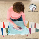 2D Plano, Cubierta de Tablero de Planchar 2D Plano - Lavable, Fácil de Instalar, Se Ajusta a la Mayoría de Tamaños Estándar, Patrón Geométrico Vibrante en Azul, Verde, Amarillo, Rosa y Beige, Ideal para Decoración del Hogar (No Incluye Tablero de Plancha