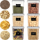 Juego de 4 Recipientes Herméticos para Almacenamiento de Comida de Cocina de 2.0L Libres de BPA para Azúcar y Alimentos Secos - Aptos para Lavavajillas - Incluye Etiquetas y Marcador - Mantiene la Comida Fresca y Seca