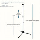 Soporte de piso portátil ajustable para micrófono de trípode - Material ABS duradero, conector XLR, ideal para batería, guitarra, violín - Negro, equipo de escenario | Configuración de escenario moderna | Soporte de altura ajustable