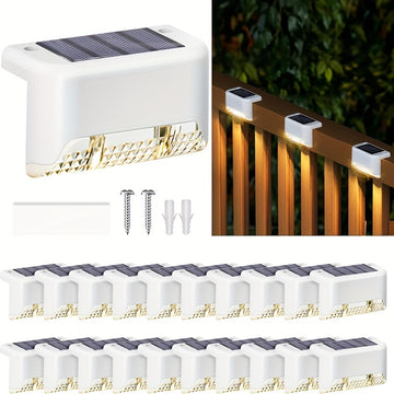 Juego de 10 Luces Solares para Exteriores - Luz Decorativa Multifuncional para Patio, Escaleras y Pasillos: Iluminación Festiva y Ambiental