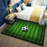 Alfombra de césped con diseño 3D de campo de fútbol, 1 pieza, suave y cómoda, antideslizante y duradera, para dormitorio, sala, pasillo, entrada, baño, decoración del hogar y jardín, accesorios de primavera