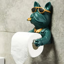Soporte para papel higiénico de perro adorable, portarrollos creativo para baño, sin necesidad de taladrar, 1 unidad