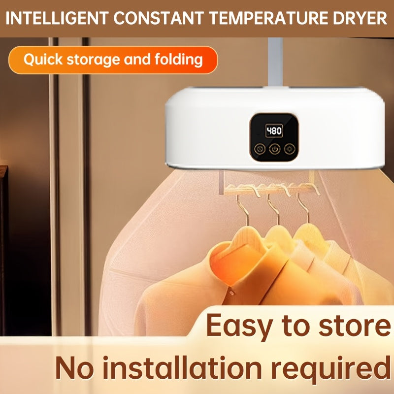 Secador de Ropa Portátil Plegable con Pantalla Digital Inteligente, Secado Rápido y Compacto, Ideal para Viajes con la Ropa Infantil!