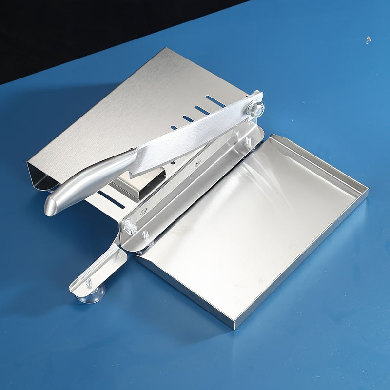 1pc Cortador Multifuncional de Acero Inoxidable - 201 Cuchilla Manual para Carne Congelada, Costillas de Cerdo y Materiales Medicinales - Uso Doméstico y Comercial con Seguro Ergonómico y Mango Antideslizante