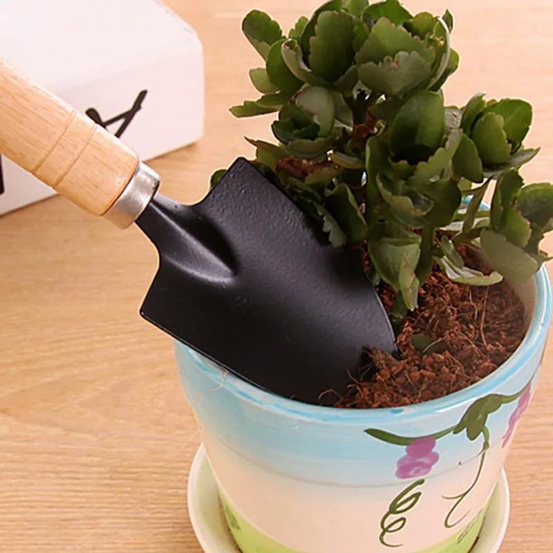 Juego de 3 piezas para jardín, herramientas pequeñas para plantas, palas y macetas, cactus y vegetales, herramientas de excavación y deshierbe, utensilios para interiores