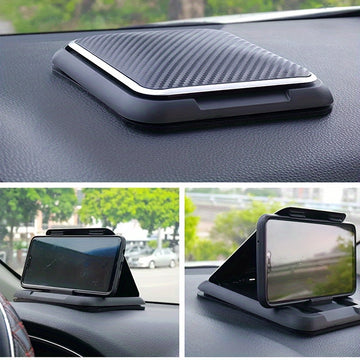 Soporte para teléfono de coche con tablero de material ABS, soporte ajustable con almohadilla antideslizante para la navegación de dispositivos móviles