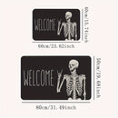1 alfombrilla de entrada con diseño de calavera juguetón, ideal para fiestas de Halloween y decoración, hecha de poliéster negro, lavable en máquina, de 1 cm de grosor, 700 g/m². Perfecta para decorar tu hogar o negocio.
