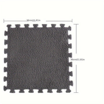 24 piezas de alfombra de espuma con paneles de terciopelo, empalme lavable, decoración para la renovación del dormitorio, absorción de impactos, tapete refrescante