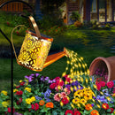 1 tanque de riego solar con luces, luces solares para jardín, decoración de jardín, faroles colgantes, lámparas solares de cascada de metal, ideal para patios, senderos, césped, terrazas, corredores, recibidor - regalo perfecto para Navidad