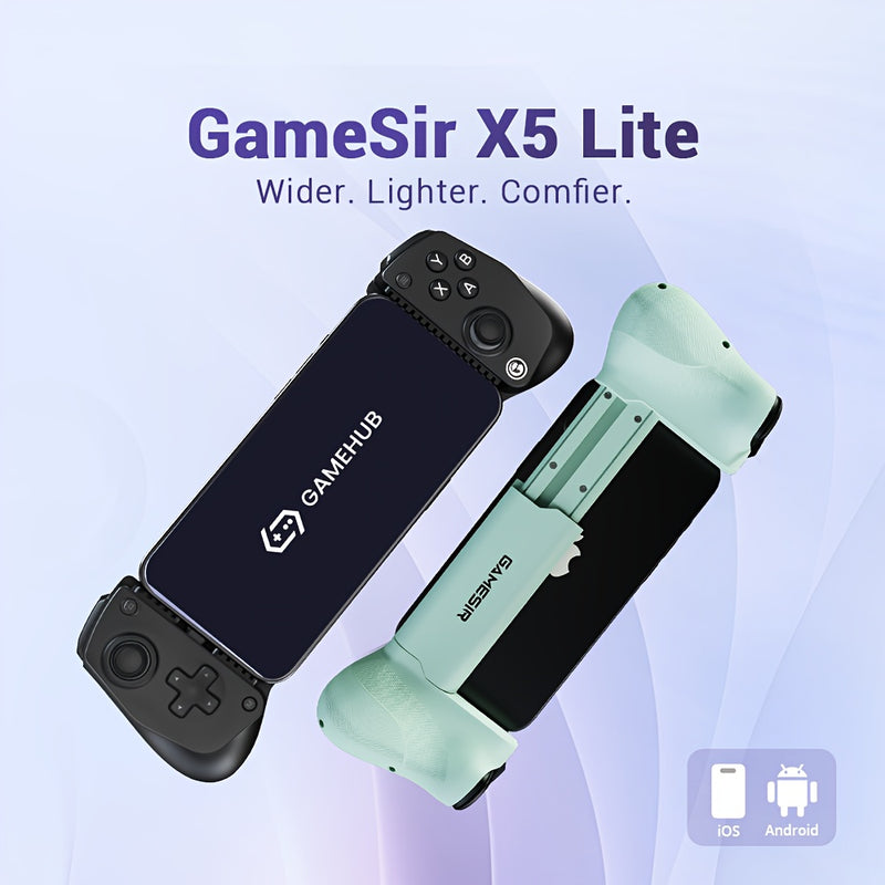 GameSir X5 Lite Mando de Juego para Móvil: Palancas Hall Effect para FPS/MOBA | Ultra Ligero 135g | Botones Turbo | Carga Pasante | Compatible con iOS/Android