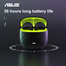 Auriculares inalámbricos Asus con micrófono, larga duración de batería y estuche de carga, ideales para juegos y música, de inserción