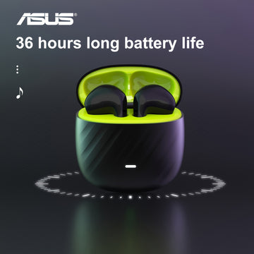 Auriculares inalámbricos Asus con micrófono, larga duración de batería y estuche de carga, ideales para juegos y música, de inserción