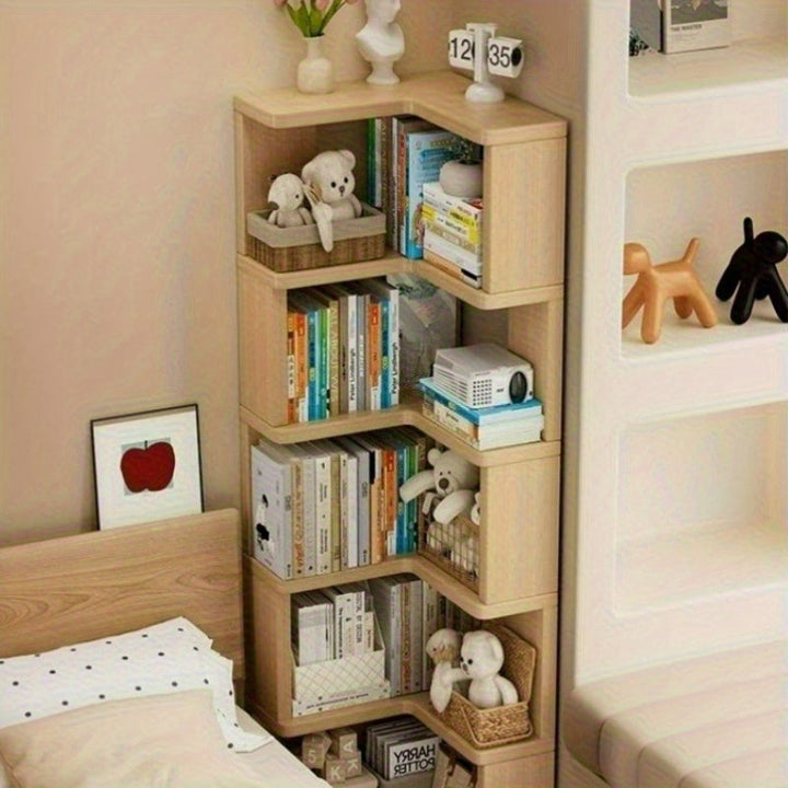 1 estante de esquina independiente, diseño exquisito, multifuncional, ahorro de espacio, adecuado para diferentes escenarios como sala de estar, dormitorio, estudio, etc., elegante elección para el hogar.