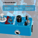 Pedal de reverberación para guitarra, pedal de efectos digital Ocean Verb con 3 modos: sala, resorte y brillo, para guitarra eléctrica y bajo, tamaño mini, bypass verdadero