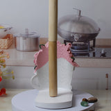 1pieza Elegante Diseño de Rosa de Resina Portarrollos de Papel con Base de Taza de Té con "Amor" - Ideal para Decoración de Cocina, Accesorio de Mostrador | Tema de Decoración de Flores | Loza de Cocina Duradera, Portarrollos de Papel