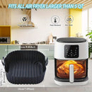 3 Piezas de Forros para Freidora de Aire Antiadherentes, Resistentes a 480°F/250°C con Base Antideslizante, Fácil Limpieza, Compatibles con Todas las Freidoras, Horno y Horneado - Cestillas de Silicona Alimentaria (4-7 Cuartos/3.8-6.5L) - Ideales para Po