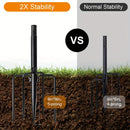6/4/2 piezas de 3,05 metros de postes de luz de jardín de metal negro con múltiples ganchos - Fijo de luz colgante para exteriores para patio, decoración de Navidad y bodas, no necesita electricidad, luces de cuerda para decoraciones al aire libre, ilumi