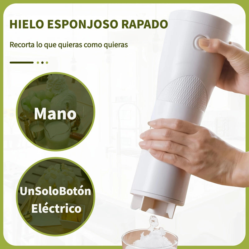 WANVOAPLS Trituradora de Hielo Portátil - Máquina para Rallar Hielo con Batería, Fácil de Limpiar, Ideal para Bebidas de Verano y Batidos - Triturador Manual Compacto para Hogar, Viajes, Camping y Fiestas al Aire Libre