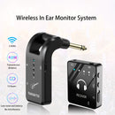 Sistema de monitorización inalámbrica en el oído, 2.4GHz IEM con transmisor y receptor de lavalier, carga USB, Plug and Play, bajo ruido, larga duración de la batería, para músicos, estudio, ensayo de banda, presentación en vivo - Resina ABS negra
