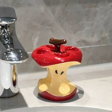 Portacepillos y vaso con forma de manzana innovador, opciones de tres o cuatro agujeros, versátil para el hogar, duradero y resistente