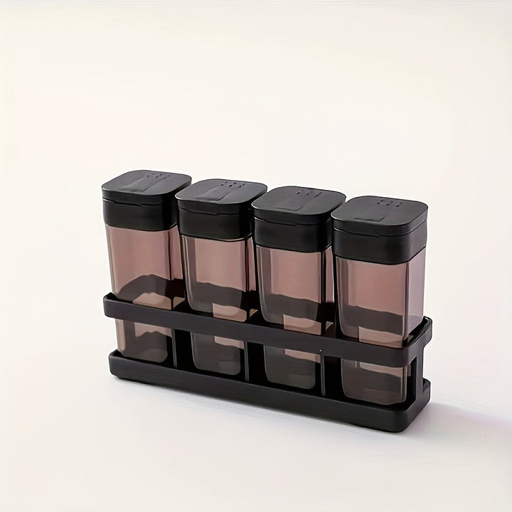 4 Piezas, Frascos Mezcladores De Especias, Juego De Frascos De Especias Transparentes, Caja De Condimentos Con Tapa, Recipiente De Almacenamiento De Condimentos Para Especias, Saleros Y Pimenteros, Juego De Frascos De Especias Transparentes, Utensilios D