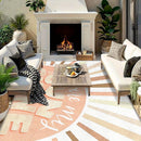 Estera de exterior geométrica de terciopelo ultra suave de Star Deer - Antideslizante, lavable en máquina, ligera, alfombrilla de poliéster para patio, camping y decoración del hogar, diseño de crema y beige, duradera y elegante, alfombrilla de patio dec