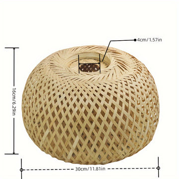 Linterna Colgante de Bambú Tejido a Mano - Lámpara Rústica Moderna Sin Electricidad para Restaurantes, Bares y Cafés, Iluminación Natural Duradera con Fácil Instalación