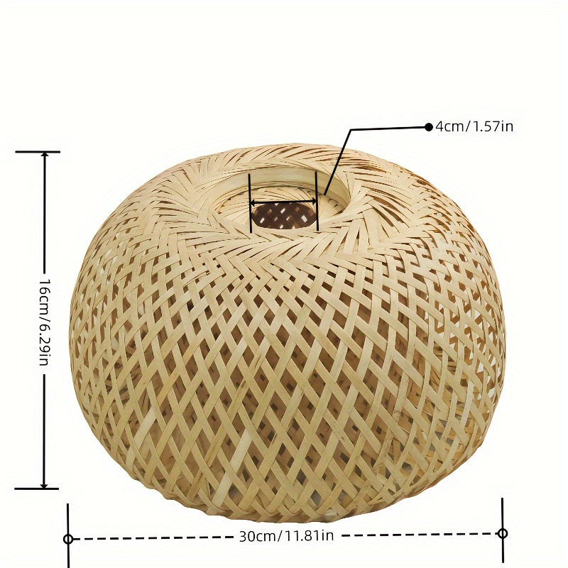 Linterna Colgante de Bambú Tejido a Mano - Lámpara Rústica Moderna Sin Electricidad para Restaurantes, Bares y Cafés, Iluminación Natural Duradera con Fácil Instalación