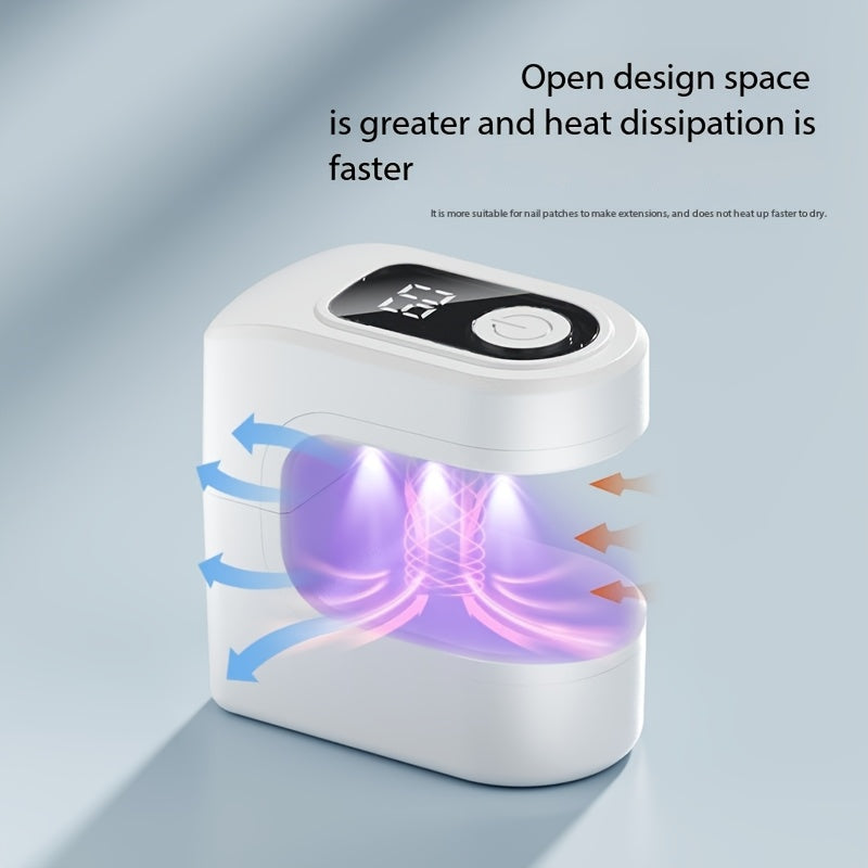 Lámpara de uñas FEIYBA - Secador de esmalte de uñas recargable por USB con pantalla digital, diseño portátil mini para uso en casa y salón, no se necesita sostener, compacto y ligero, eliminador de esmalte de uñas, equipo de salón, herramienta de belleza
