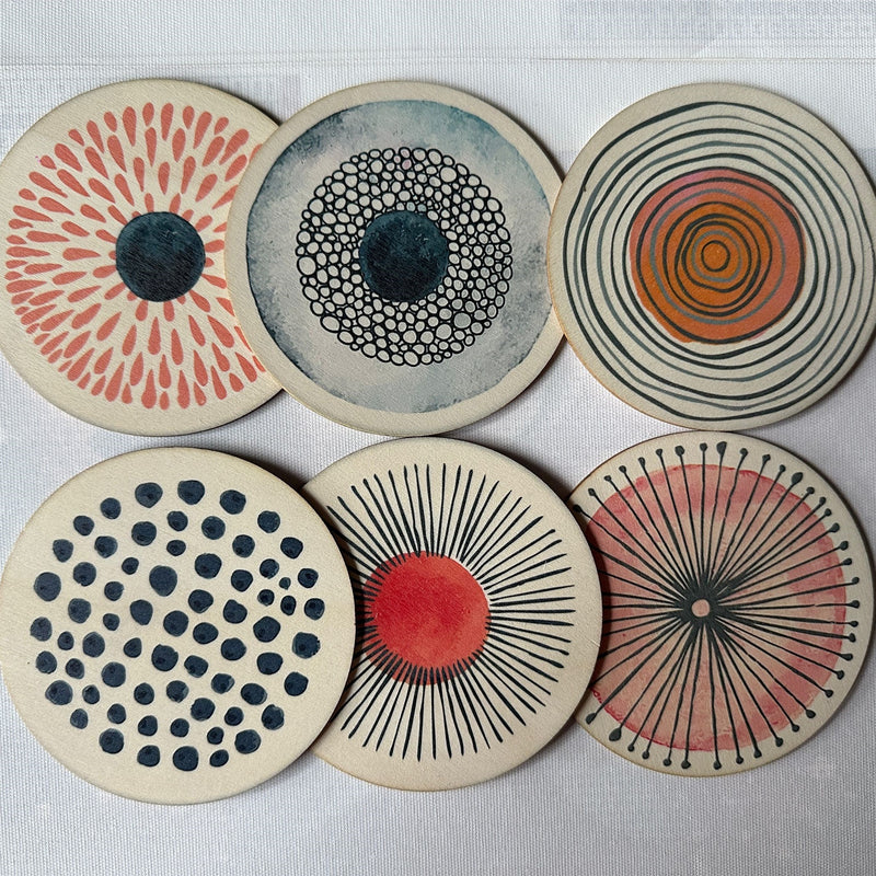 Juego de 6 Posavasos de Arte de Frutas de Verano - Resistentes al Calor, Antideslizantes y Decorativos para el Hogar, Oficina y Fiestas - 3.94" Cuadrados, Decoración de Mesa, Posavasos, Edición Limitada